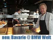 Käfer und Spitzenkoch Bobby Bräuer eröffneten das Restaurant Bavarie in der BMW-Welt Ende 2012 (©Foto:Martin Schmitz)